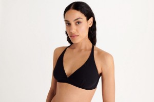 Black Eres Gang Full-cup Triangle Women's Bikini Top | WJ6703415