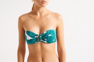 Green Eres Tabac Bandeau Imprime Bananiers Jungle Women's Bikini Top | DP6071842