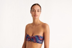 Multicolor Eres Illusion Bandeau Imprime Arc-en-ciel Women's Bikini Top | BN4519082