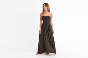 Olive Eres Oda Long Bustier Women's Dress | DJ1085493