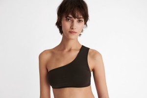 Olive Eres Symbole One-shoulder Crop Top Women's Bikini Top | NL9813706