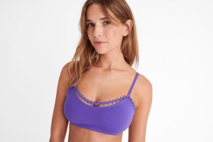 Purple Eres Move Crop Top Women's Bikini Top | HU1273649