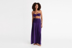 Purple Eres Oda Long Bustier Women's Dress | GH6937145