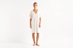 White Eres Tali Short-tunic Percale Women's Sarong | LU4853602