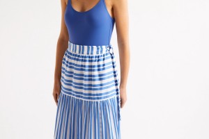 White / Blue Eres Fortuna Long Women's Skirt | AN2674138