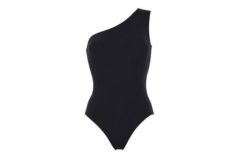 Black Eres Effigie One-shoulder Women's One piece | HK4102563