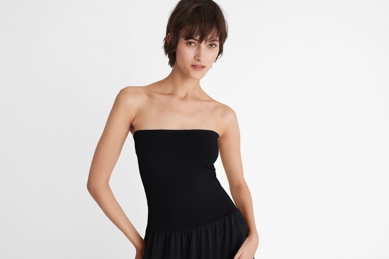 Black Eres Oda Long Bustier Women's Dress | IG4258091