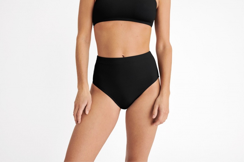 Black Eres Patine High-waisted Bikini Women\'s Bikini Bottoms | KL9301682