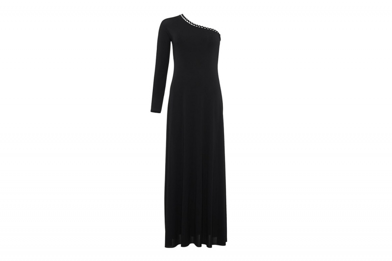 Black Eres Play One-shoulder Long Women's Dress | TV7451823