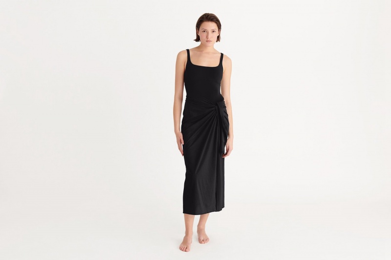 Black Eres Péplum Long Women's Sarong | AQ7932865