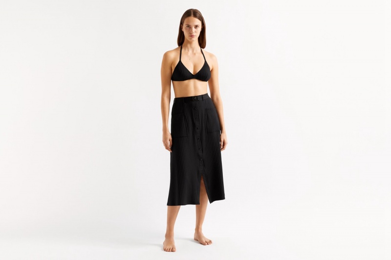 Black Eres Tequila Mid-length Women's Skirt | CE6813752