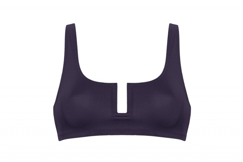 Black Eres Ultrason Crop Top Bra Women's Bikini Top | UG2378156