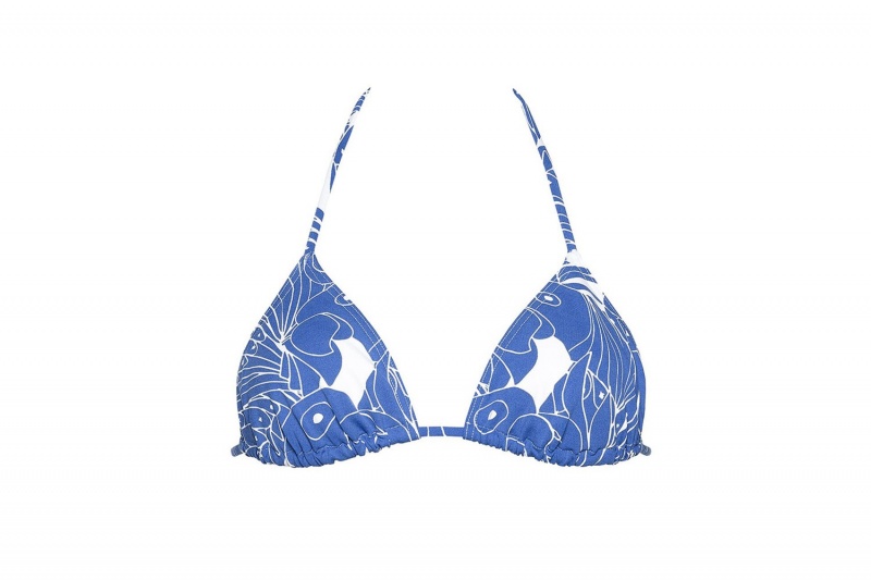 Blue Eres Carlos Small Triangle Imprime Perroquet Women's Bikini Top | FV6590382