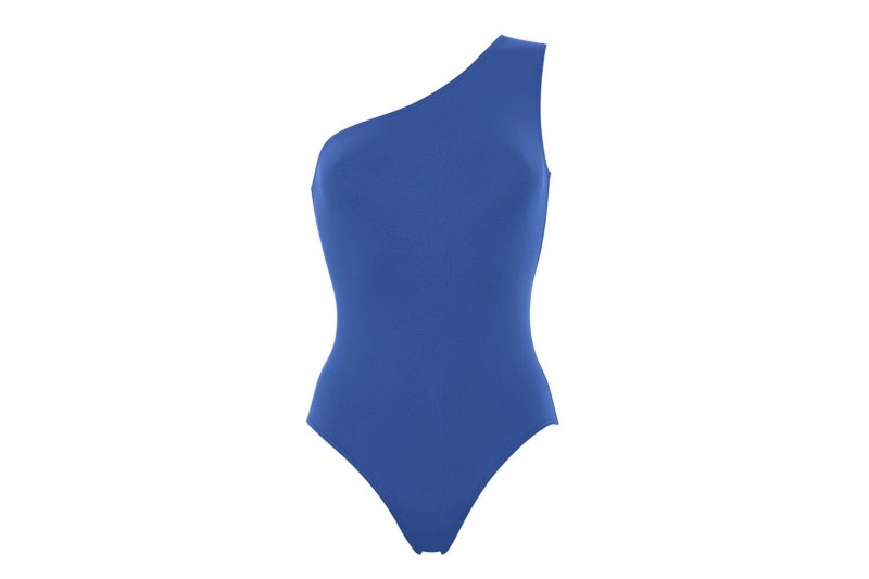 Blue Eres Effigie One-shoulder Women's One piece | VU4035286