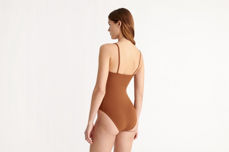 Brown Eres Aquarelle Tank Women's One piece | QO3018956