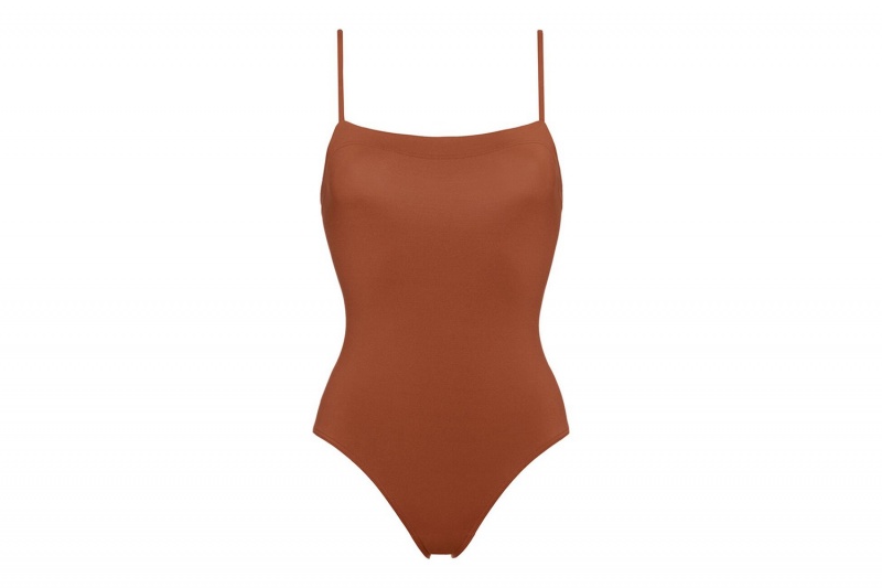 Brown Eres Aquarelle Tank Women's One piece | QO3018956