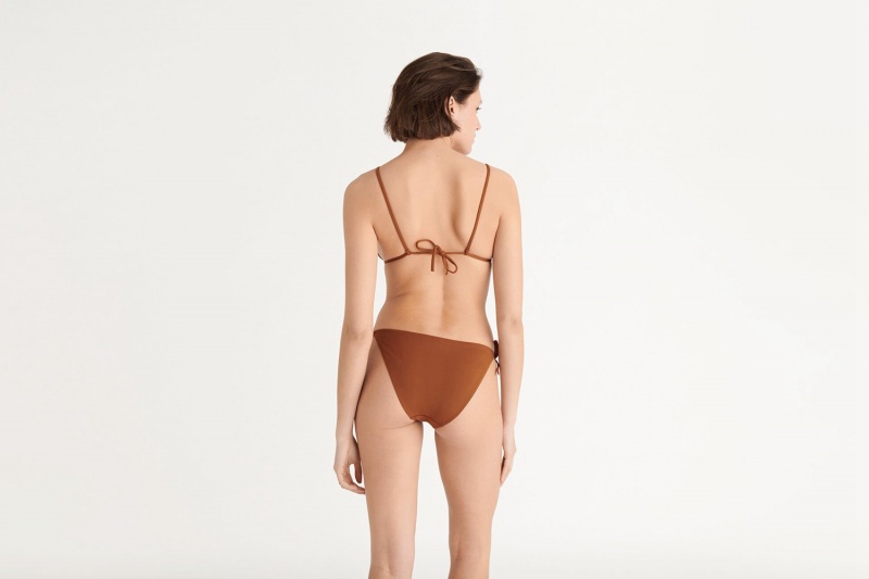 Brown Eres Mouna Small Triangle Women's Bikini Top | ZT3524761