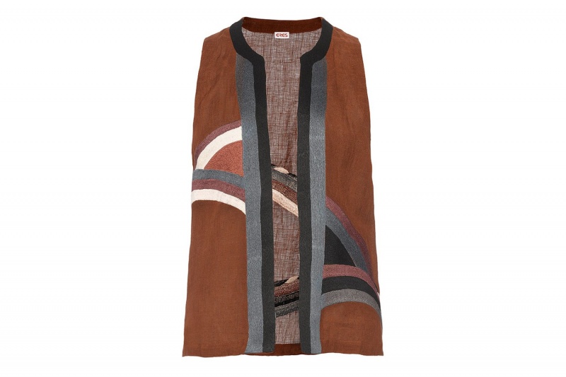 Brown Eres Paysage Sleeveless Women's Cardigan | GW2160849