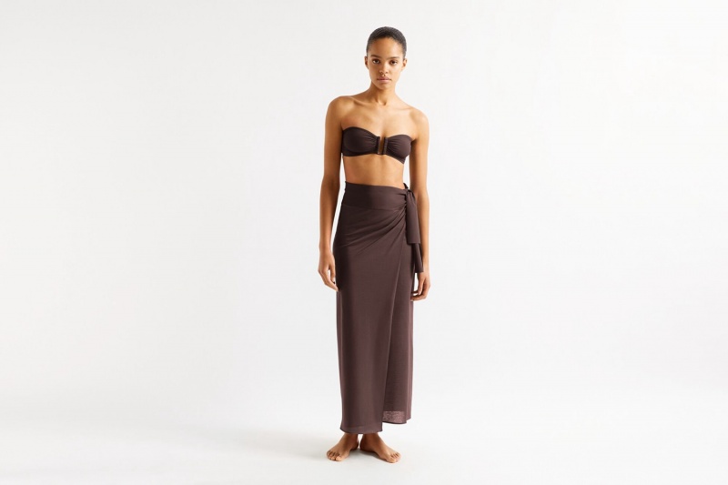 Brown Eres Péplum Long 23e Women's Sarong | JK5067821