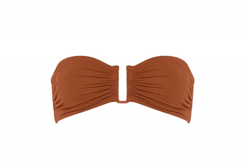 Brown Eres Show Bandeau Women's Bikini Top | OX6195037