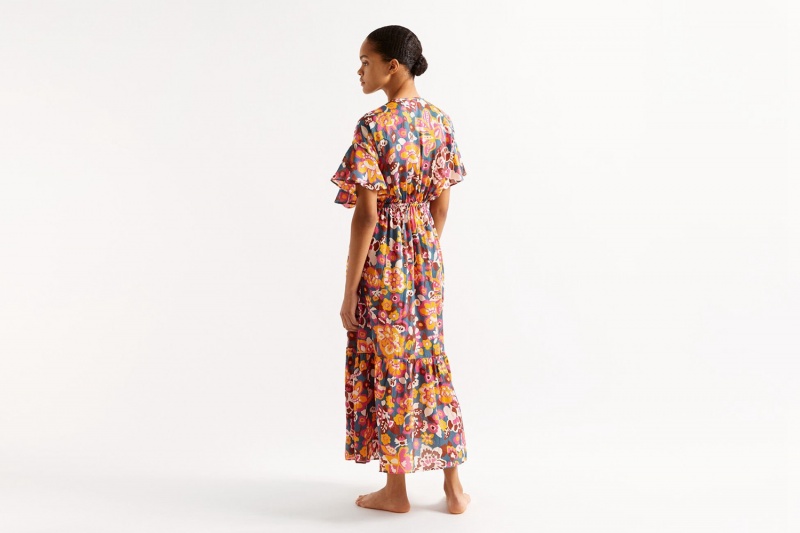 Flower Eres Piment Long Imprime Flower Power Women's Dress | QP5081274