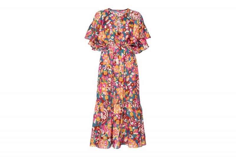 Flower Eres Piment Long Imprime Flower Power Women's Dress | QP5081274