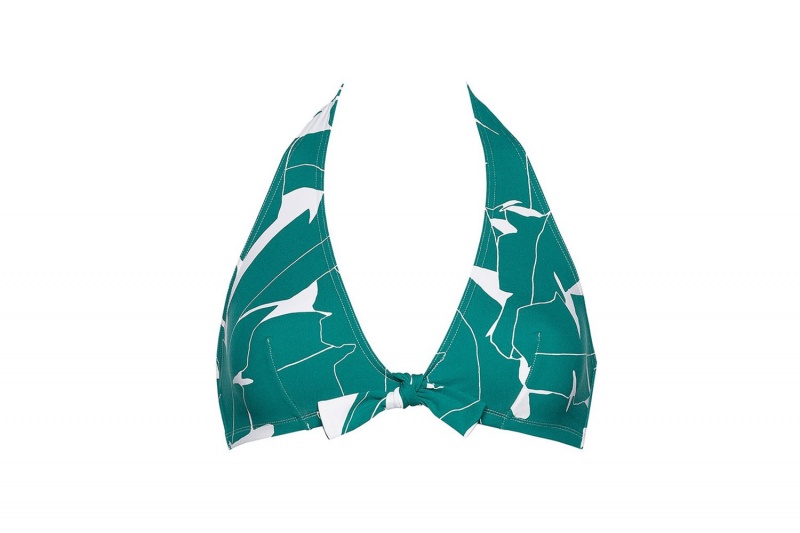 Green Eres Atlas Full-cup Triangle Imprime Bananiers Jungle Women's Bikini Top | ZX9521870