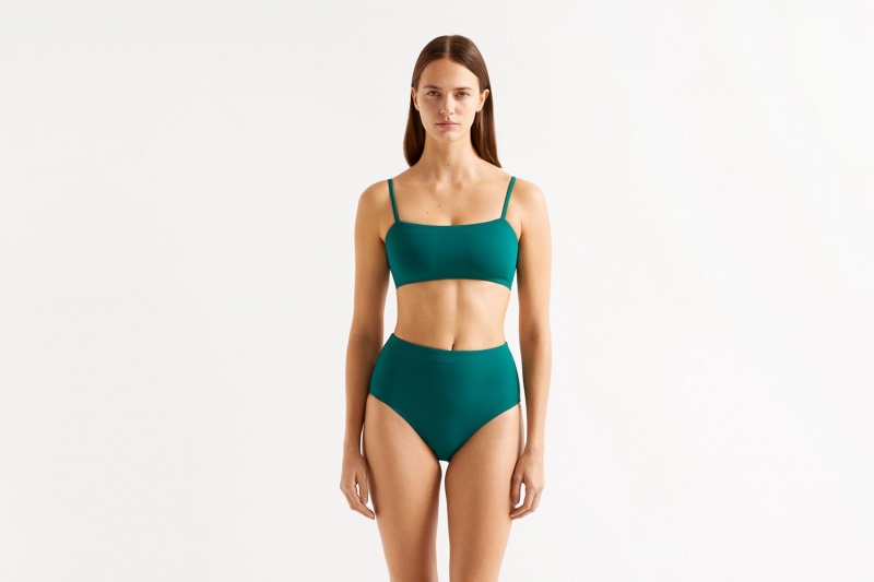 Green Eres Azur Crop Top Jungle 23e Women's Bikini Top | LN9250716