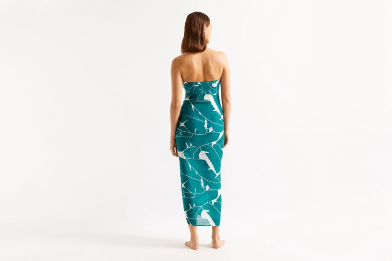 Green Eres Daniela Bananier Imprime Bananiers Jungle Women's Sarong | MD1942678