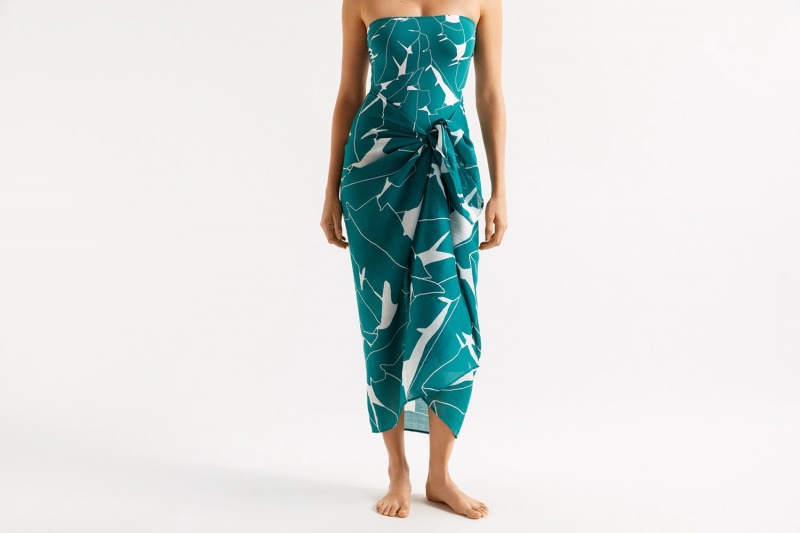 Green Eres Daniela Bananier Imprime Bananiers Jungle Women's Sarong | MD1942678