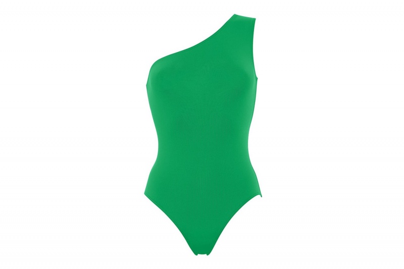 Green Eres Effigie One-shoulder Fou Women's One piece | WV8015627