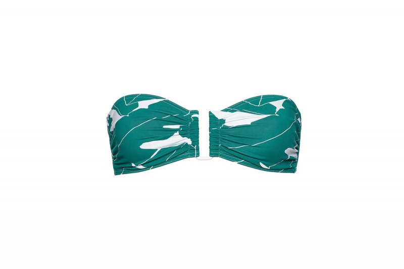 Green Eres Tabac Bandeau Imprime Bananiers Jungle Women's Bikini Top | DP6071842