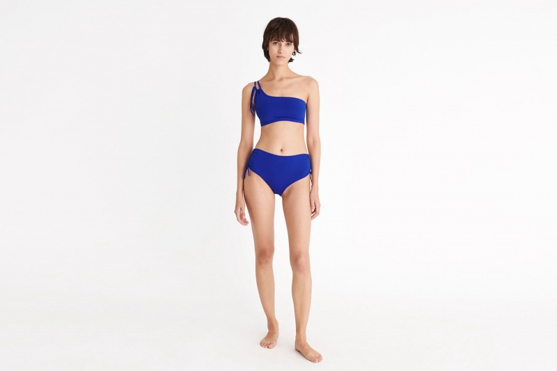 Indigo Eres Bass One-shoulder Crop Top Women's Bikini Top | GE3256087