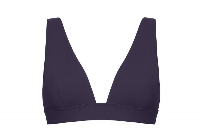 Navy Eres Chrome Full-cup Triangle Women's Bikini Top | XC7198530