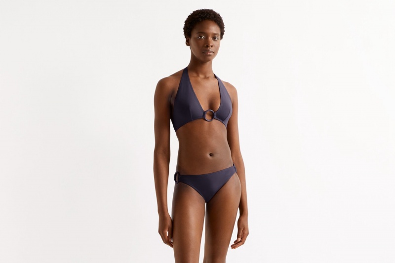 Navy Eres Leandra Full-cup Triangle Women's Bikini Top | QZ3290861