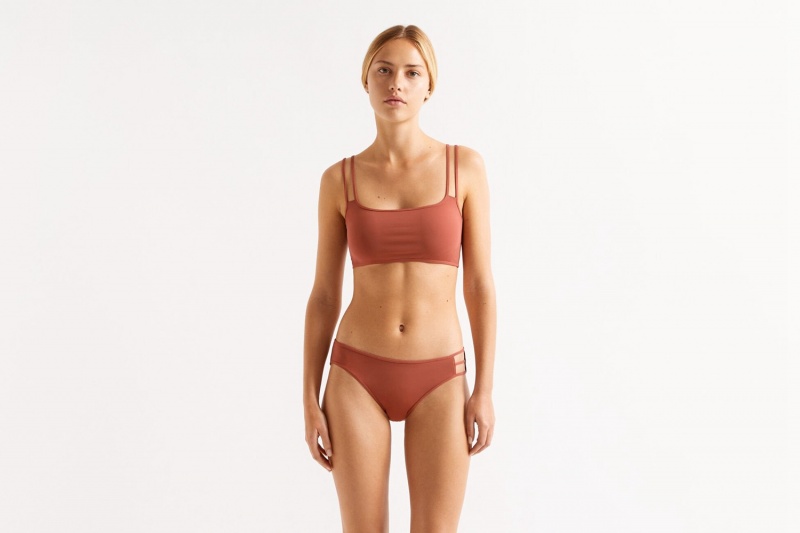 Orange Eres Manioc Crop Top Women's Bikini Top | PO3547620