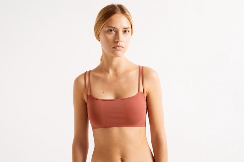 Orange Eres Manioc Crop Top Women\'s Bikini Top | PO3547620