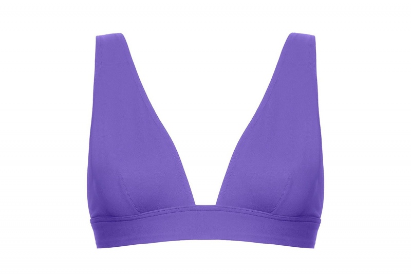 Purple Eres Chrome Full-cup Triangle Women's Bikini Top | DR6730852