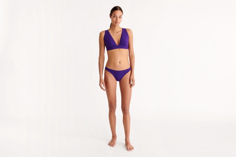 Purple Eres Chrome Full-cup Triangle Women's Bikini Top | EB0873692