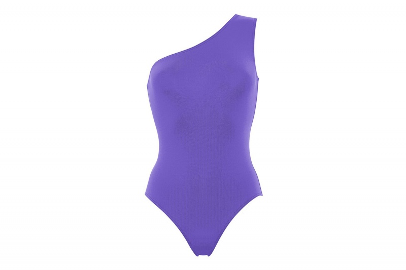 Purple Eres Effigie One-shoulder Women's One piece | ET7418069