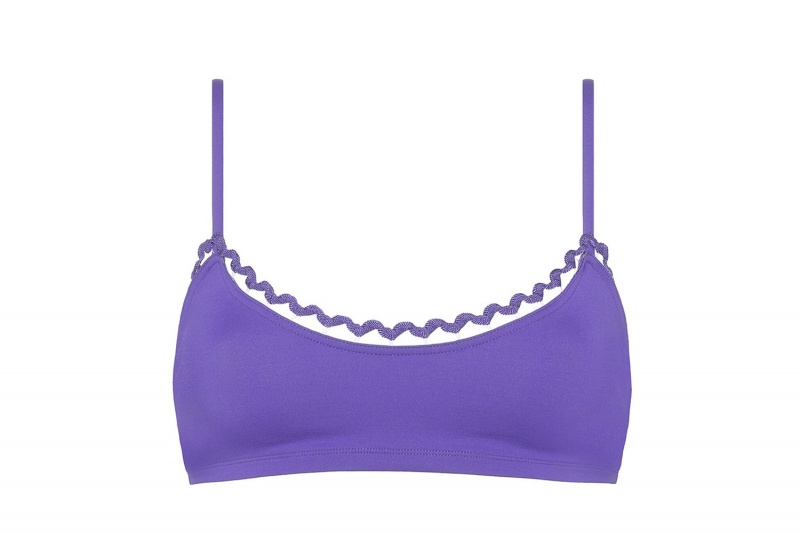 Purple Eres Move Crop Top Women's Bikini Top | HU1273649