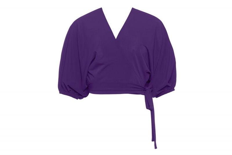 Purple Eres Nina Wrap-around Top Women's Cropped Tops | CD7951643