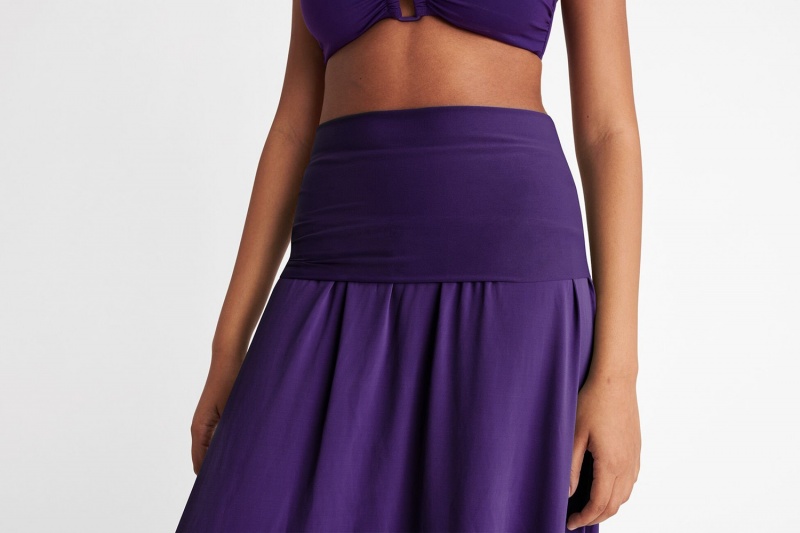 Purple Eres Oda Long Bustier Women's Dress | GH6937145