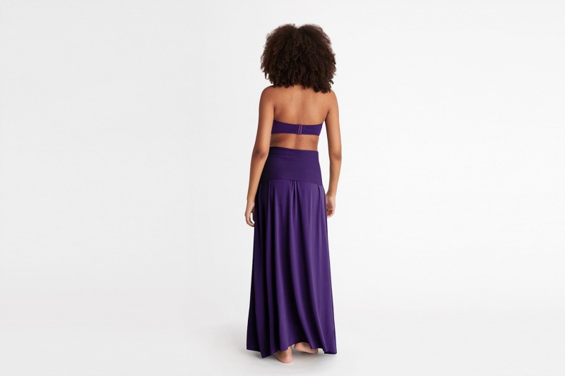 Purple Eres Oda Long Bustier Women's Dress | GH6937145