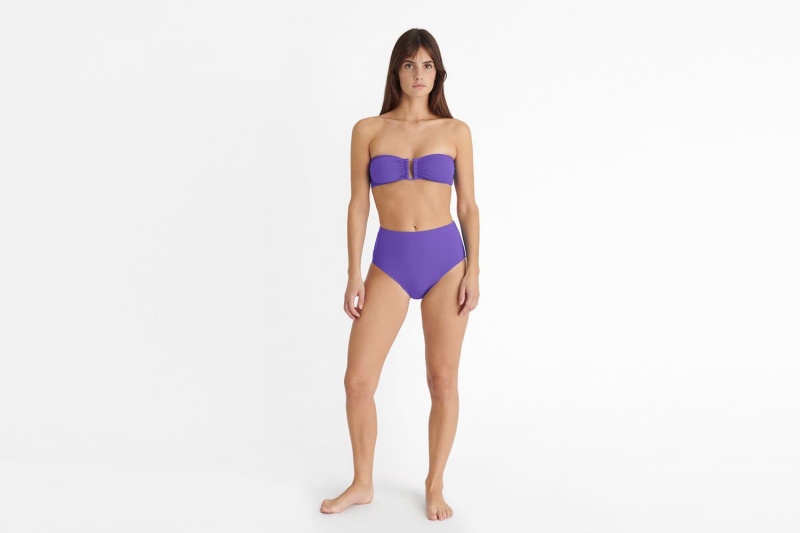 Purple Eres Patine High-waisted Bikini Women's Bikini Bottoms | UI2160897