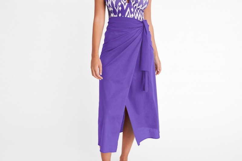 Purple Eres Peplum 2 Long Women's Sarong | AF7628391