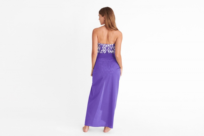 Purple Eres Peplum 2 Long Women's Sarong | AF7628391