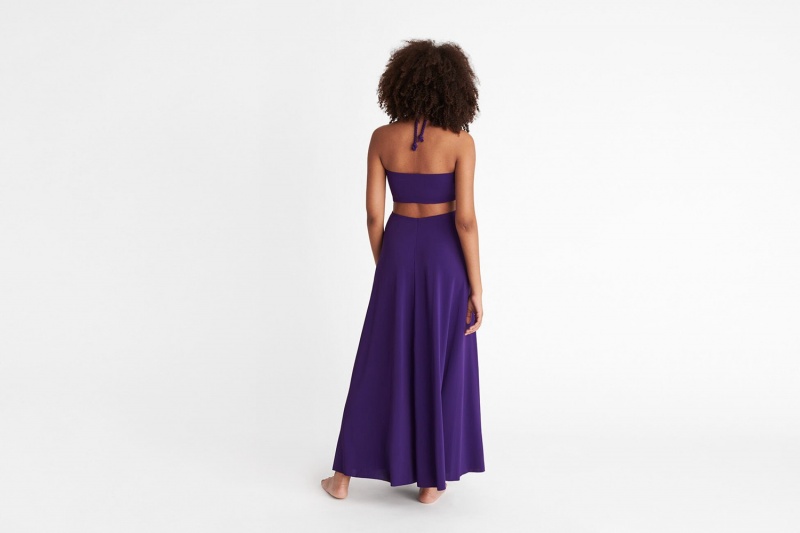 Purple Eres Tina Long Women's Dress | XW3265184