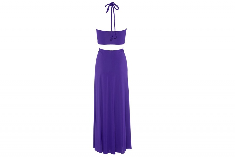 Purple Eres Tina Long Women's Dress | XW3265184