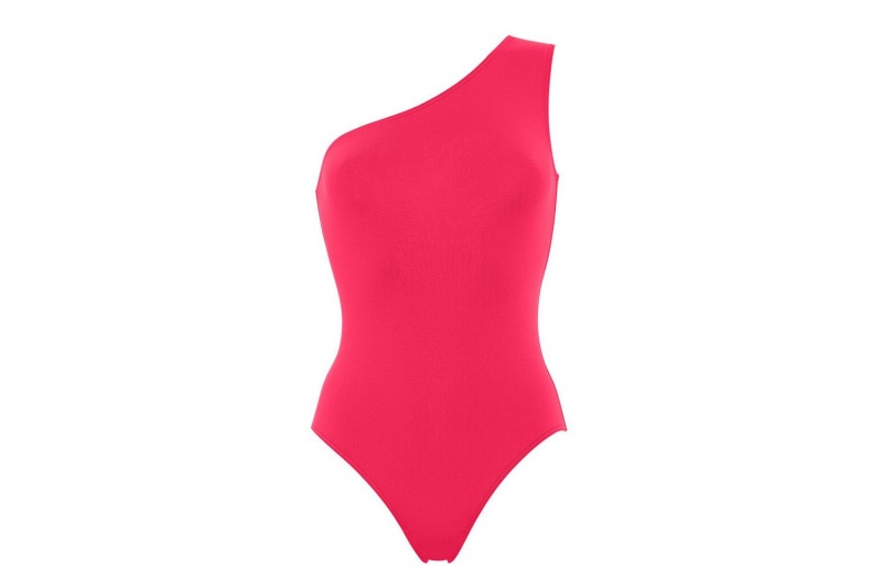 Red Eres Effigie One-shoulder Grenadine 23e Women's One piece | FL9186473